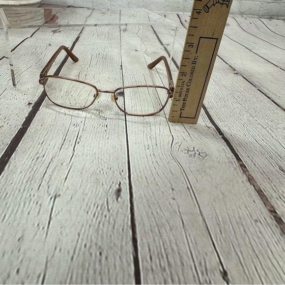 vtg Versace Women\'s Glasses frames only in case designer rose gold color main image 10